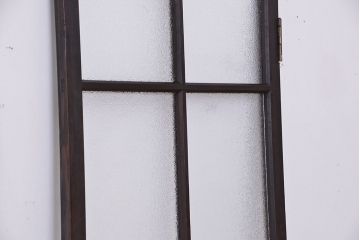 アンティーク　古い木のしっかりとしたダイヤガラス扉(ドア)