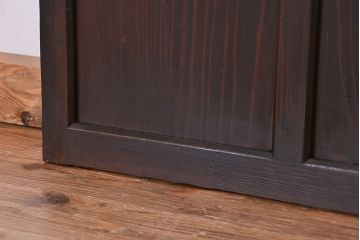 アンティーク　古い木のしっかりとしたダイヤガラス扉(ドア)