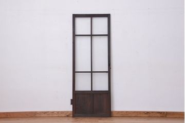 アンティーク　古い木のしっかりとしたダイヤガラス扉(ドア)