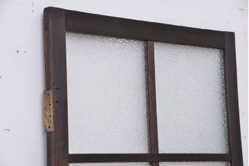 アンティーク　古い木のしっかりとしたダイヤガラス扉(ドア)