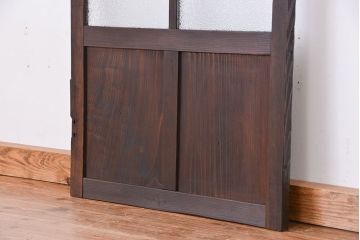 アンティーク　古い木のしっかりとしたダイヤガラス扉(ドア)