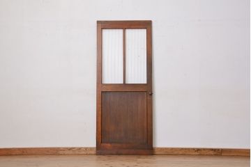 ★アンティーク　古い木のモールガラスドア(扉)