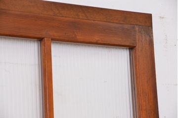 ★アンティーク　古い木のモールガラスドア(扉)