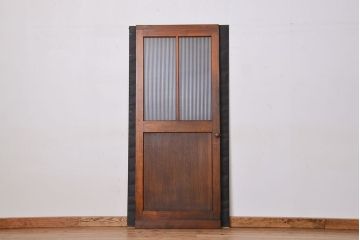 ★アンティーク　古い木のモールガラスドア(扉)