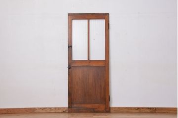 ★アンティーク　古い木のモールガラスドア(扉)