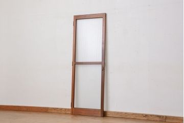 昭和レトロ　シンプルな銀モールガラス扉(ドア)