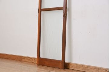 昭和レトロ　シンプルな銀モールガラス扉(ドア)