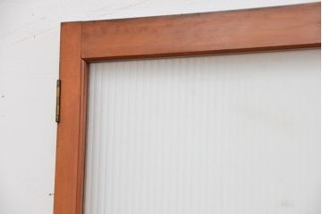 昭和レトロ　シンプルな銀モールガラス扉(ドア)