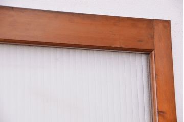 昭和レトロ　シンプルな銀モールガラス扉(ドア)