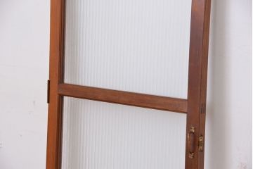 昭和レトロ　シンプルな銀モールガラス扉(ドア)