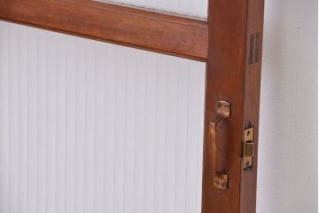昭和レトロ　シンプルな銀モールガラス扉(ドア)