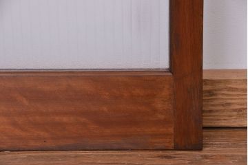 昭和レトロ　シンプルな銀モールガラス扉(ドア)