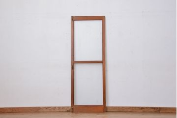 昭和レトロ　シンプルな銀モールガラス扉(ドア)