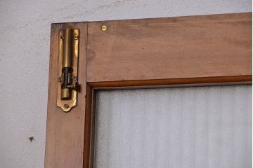 昭和レトロ　シンプルな銀モールガラス扉(ドア)