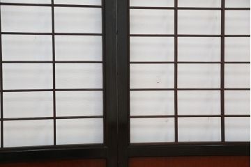 ★古民具・骨董　腰板欅材の上質な時代障子戸　4枚セット