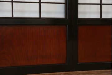 ★古民具・骨董　腰板欅材の上質な時代障子戸　4枚セット