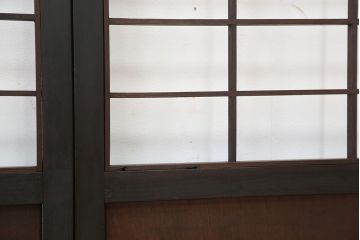★古民具・骨董　腰板欅材の上質な時代障子戸　4枚セット