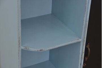 レトロ家具　昭和レトロ　黒板付きのアンティークペイント収納棚(本棚、本箱)