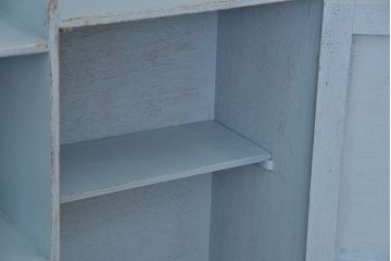 レトロ家具　昭和レトロ　黒板付きのアンティークペイント収納棚(本棚、本箱)