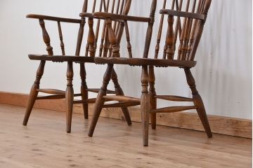 中古　飛騨産業ナラ材　ダイニングチェア2脚セット(椅子、イス)