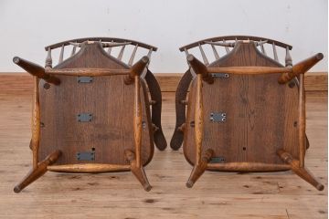中古　飛騨産業ナラ材　ダイニングチェア2脚セット(椅子、イス)
