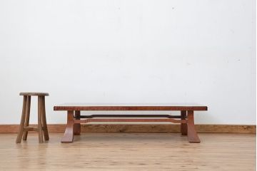 アンティーク家具　重厚　カリン材の造りの良い座卓(テーブル、花梨材)