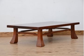 アンティーク家具　重厚　カリン材の造りの良い座卓(テーブル、花梨材)
