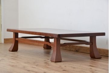 アンティーク家具　重厚　カリン材の造りの良い座卓(テーブル、花梨材)