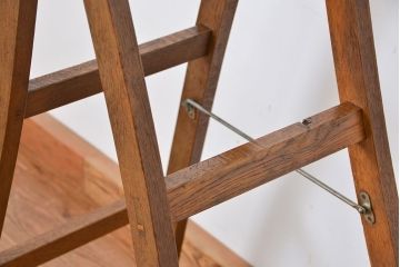 アンティーク雑貨　昭和レトロ　ナラ材の小振りな脚立(ステップ、ラダー)