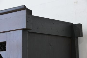 アンティーク家具　古民具・骨董　味わい深い二段重ね、京都水屋箪笥(食器棚、収納棚)