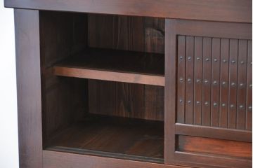 アンティーク家具　古民具・骨董　味わい深い二段重ね、京都水屋箪笥(食器棚、収納棚)