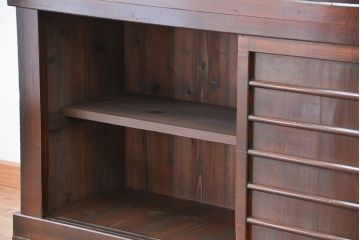 アンティーク家具　古民具・骨董　味わい深い二段重ね、京都水屋箪笥(食器棚、収納棚)