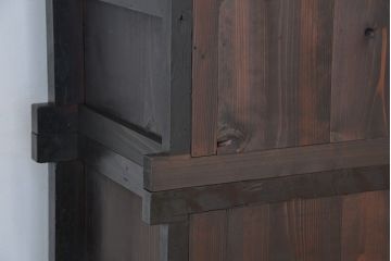 アンティーク家具　古民具・骨董　味わい深い二段重ね、京都水屋箪笥(食器棚、収納棚)