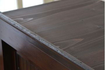 アンティーク家具　古民具・骨董　味わい深い二段重ね、京都水屋箪笥(食器棚、収納棚)