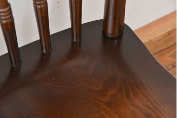 中古　飛騨産業キツツキマークスティックバックチェア2脚セット?(ダイニングチェア、椅子、イス)
