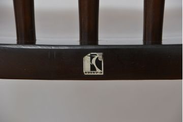 中古　飛騨産業キツツキマークスティックバックチェア2脚セット?(ダイニングチェア、椅子、イス)