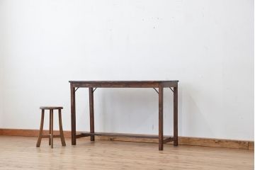 アンティーク家具　★アンティーク　古い木のシンプルな作業台(テーブル、机)
