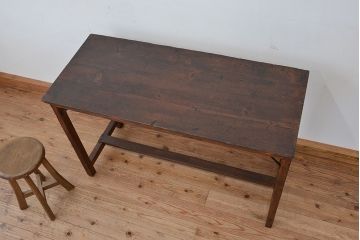 アンティーク家具　★アンティーク　古い木のシンプルな作業台(テーブル、机)