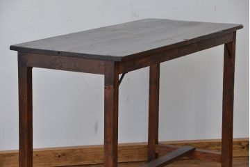 アンティーク家具　★アンティーク　古い木のシンプルな作業台(テーブル、机)