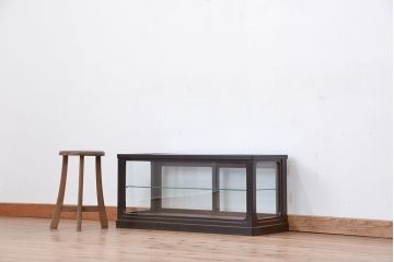 アンティーク家具　大正ロマン　古いタバコ屋の上質な横長ガラスケース(ショーケース)