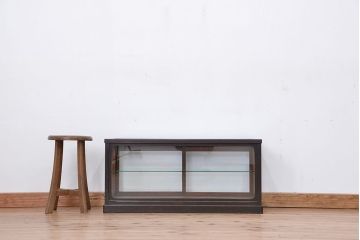 アンティーク家具　大正ロマン　古いタバコ屋の上質な横長ガラスケース(ショーケース)