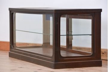 アンティーク家具　大正ロマン　古いタバコ屋の上質な横長ガラスケース(ショーケース)