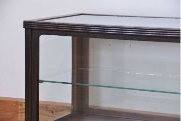 アンティーク家具　大正ロマン　古いタバコ屋の上質な横長ガラスケース(ショーケース)