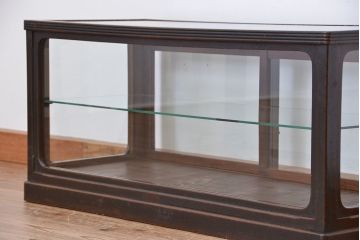 アンティーク家具　大正ロマン　古いタバコ屋の上質な横長ガラスケース(ショーケース)