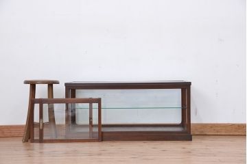 アンティーク家具　大正ロマン　古いタバコ屋の上質な横長ガラスケース(ショーケース)