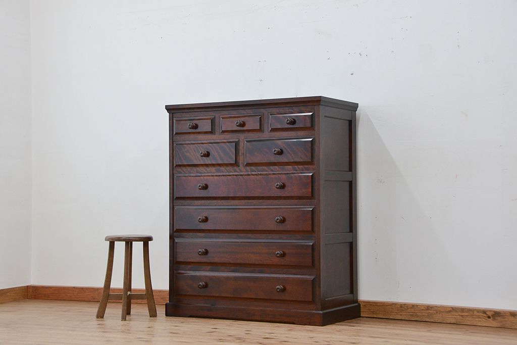 中古　北海道民芸家具チェスト(整理タンス、整理箪笥)定価24万円