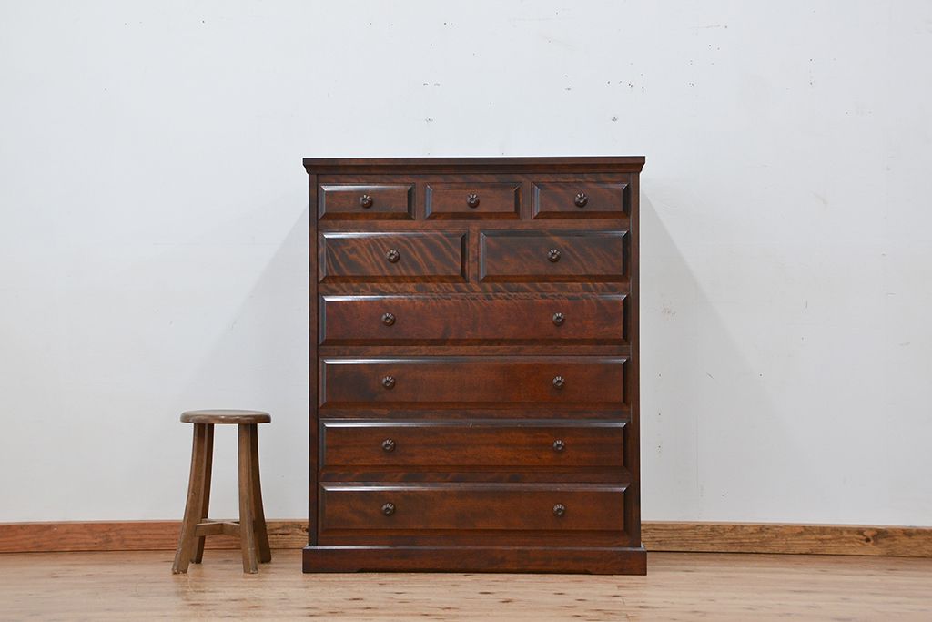 中古　北海道民芸家具チェスト(整理タンス、整理箪笥)定価24万円