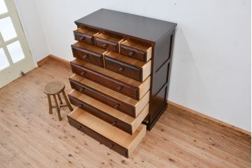 中古　北海道民芸家具チェスト(整理タンス、整理箪笥)定価24万円