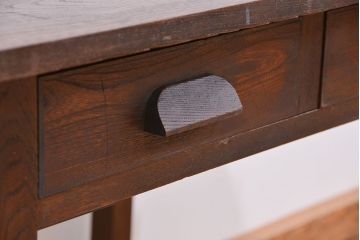 アンティーク家具　アンティーク　古いナラ材!シックな平机(テーブル、作業台)