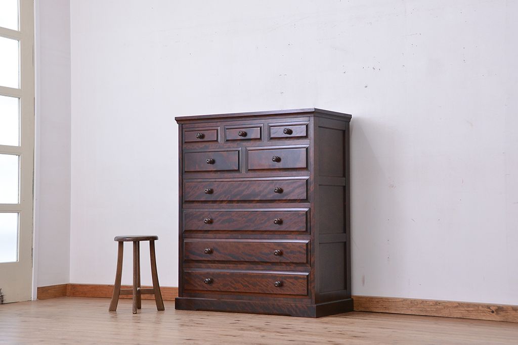 中古　北海道民芸家具　整理箪笥(チェスト、タンス)定価約24万円